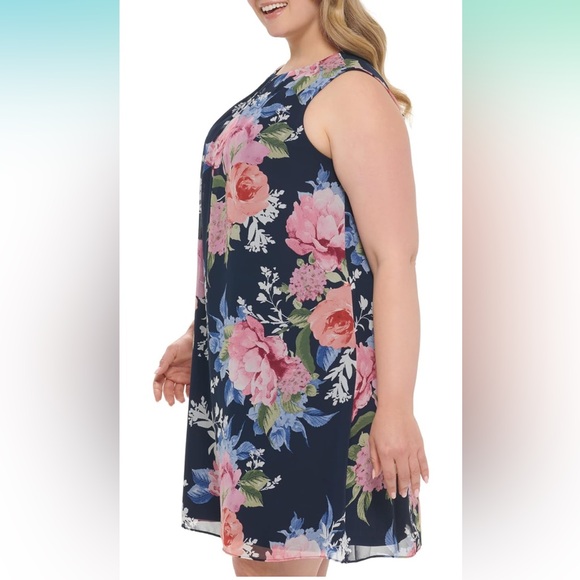 Jessica Howard Women's Style Trapeze Sleeveless Printed Chiffon Size 18 Plus - Picture 3 of 4